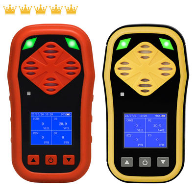 IP67 قابل حمل شخصی 4 گاز مانیتور H2S CO O2 LEL با باتری