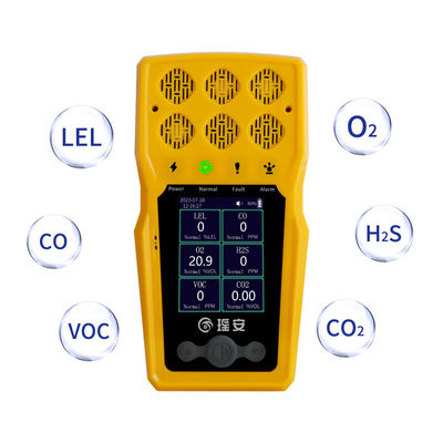 آشکارسازهای گازی چندگانه دستی CH4 Co O2 H2S VOC CO2 Gas Detector
