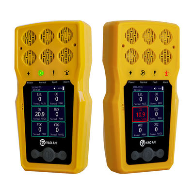 6 مانیتور گاز توسط Yaoan برای اکسیژن O2 مونوکسید کربن CO سولفید هیدروژن H2S و سوخت ها