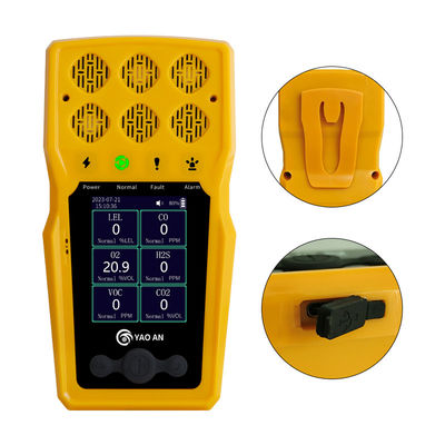 تحلیلگر چند گازی قابل حمل 6 در 1 EX CO2 CO2 O2 NO2 H2S VOC NH3 6 آشکارساز گاز با پمپ