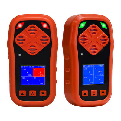 OEM برچسب خصوصی تحلیلگر گاز 4 در 1 مانیتور قابل حمل EX O2 H2S CO با آژیر