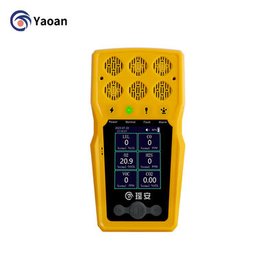 CE ATEX 6 در 1 آشکارگر گاز قابل حمل CO CO2 H2S CL2 NH3 CH4 NO2 H2 آشکارگر چند گازی